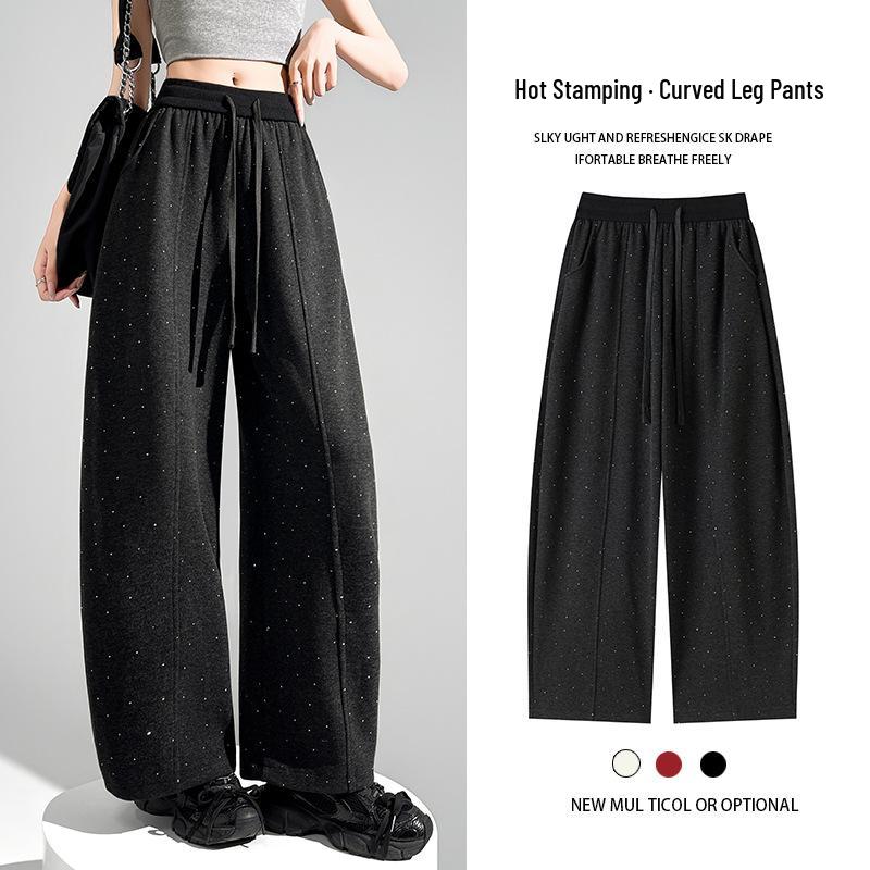 Spring & Summer Rhinestone Wide-Leg Loose Scythe Pants for Women