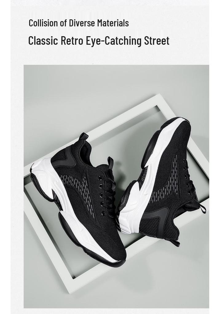 Invisible 8CM Height Increasing Men's Shoes - Breathable Flyknit Low Heel Running Casual Sneakers for Spring & Autumn.