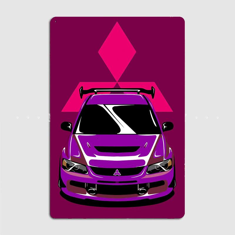 Lancer Evolution Evo X 3000 GT Oldtimer Retro Poster Metallschild Poster Schlafzimmer Interieur Wand Heimdeko Raumdekoration