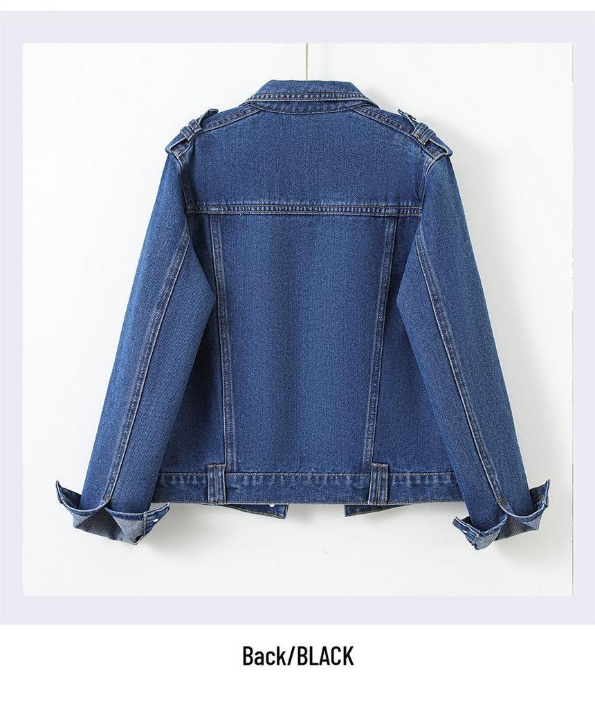 Women's Spring/Autumn 2025 Denim Jacket: Short, Slim Fit, Versatile Single-Breasted Long-Sleeve Cardigan