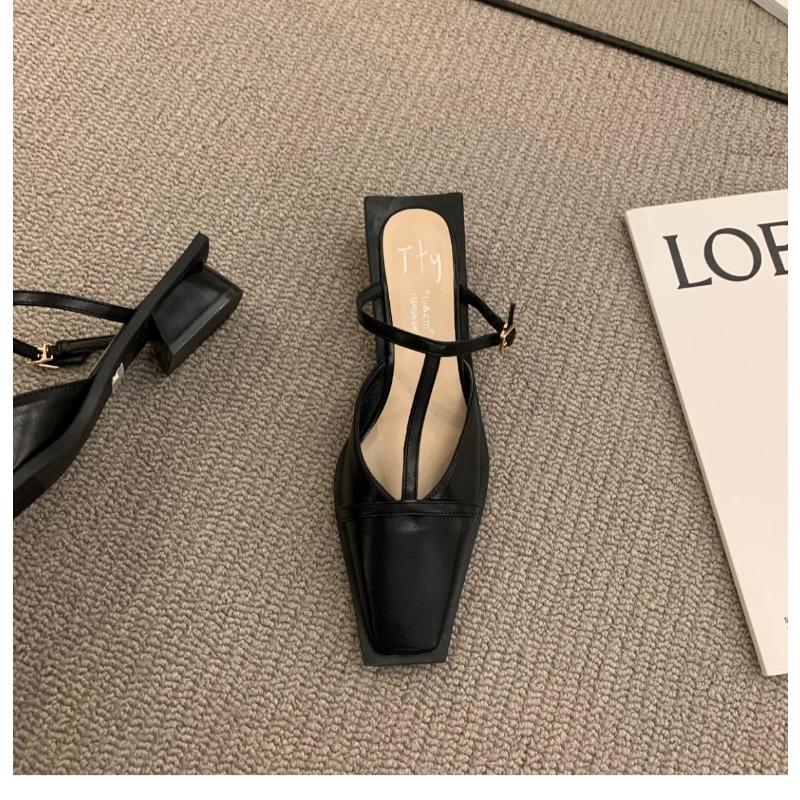 

Модные летние женские мюли-тапочки, модные слайды с мелким квадратным носком, уличные сандалии для платья, женские сандалии 39 чёрный