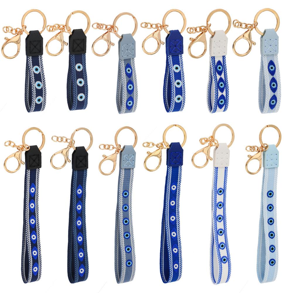 

Pu Leather Blue Eye Pendant Anti-Lost Wrist Strap Creative Embroidery Lanyard Girls Style 4