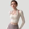 Slim Chest Women Yoga Shirts Long Sleeve Girls Sports Top Workout T-Shirt Sportswear