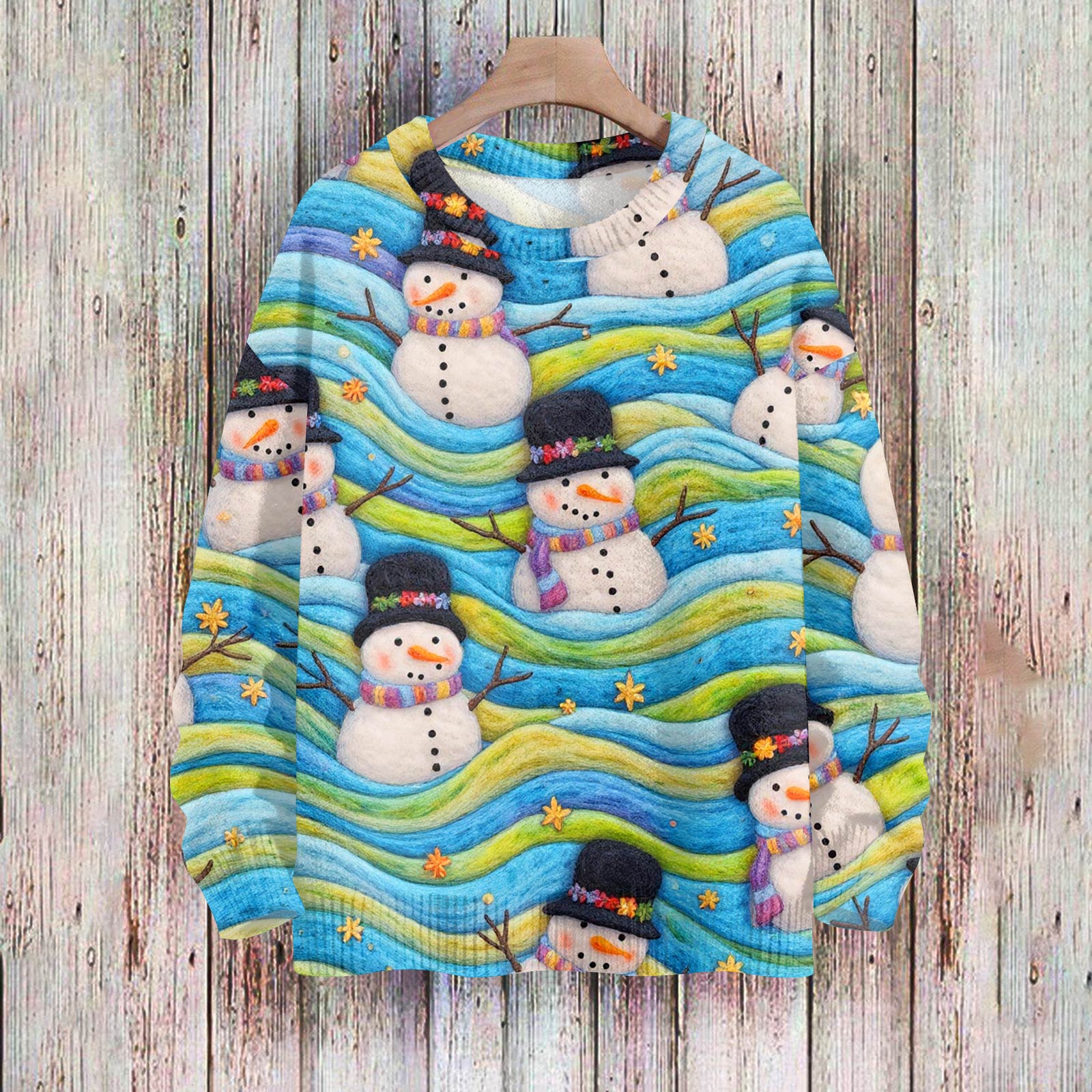 

Рождественские толстовки для женщин Вязаный свитер Милая рубашка Осенний свитер с круглым вырезом Топы XL небесно-голубой