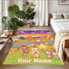 Crystal Velvet Rug Custom Name Text, Soft Non Slip Floor Mat Home DecorAnimal Crossing