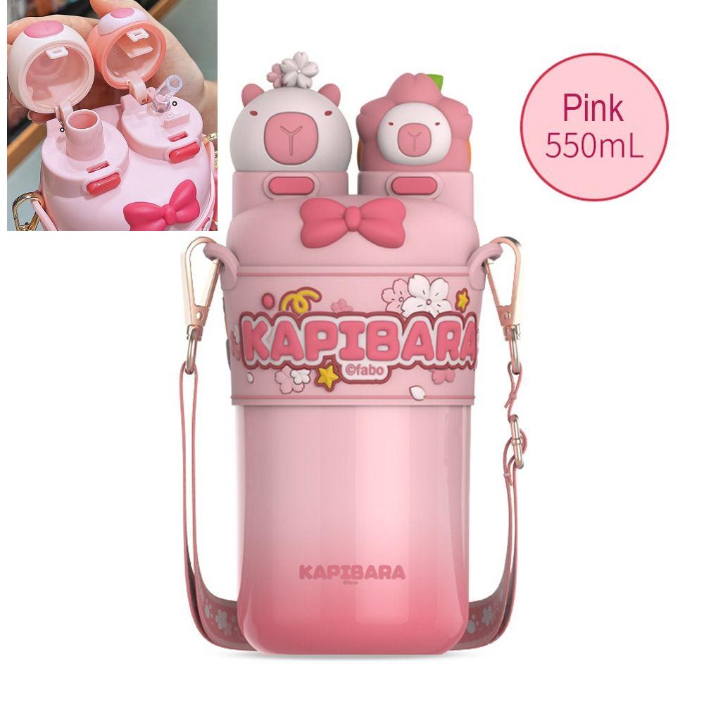 Large Capacity Capybara Bottle Stainless Steel Water Bottle Insulated Cup for Bara Panda Vacuum Flasks Cartoon Thermal Mug
