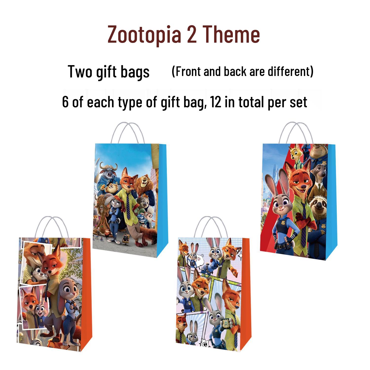 Zootopia Birthday Party Kraft Gift Bags - Candy & Tote