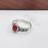 Xiaomi 925 Sterling Silver Rings for Women Couple Minimalist Handmade Simple Red Stone Ring Fine Jewelry Gift Prevent Allergy