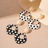 Square Acrylic Scarf For Women With Retro Black And White Polka Dot Geometric Fashion Details