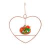 Heart-Shaped Hummingbird Feeder Hanging Water Feeder with Perch Colorful Glass Bottle Wire Frame Hummingbird Feeder for Porch Yard Garden Outdoor
