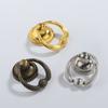 12 Pcs Vintage Pull Handle Knob for Kitchen Cabinet Cupboard Dressers Door Wardrobe with Drawer Ring (3 Colors)