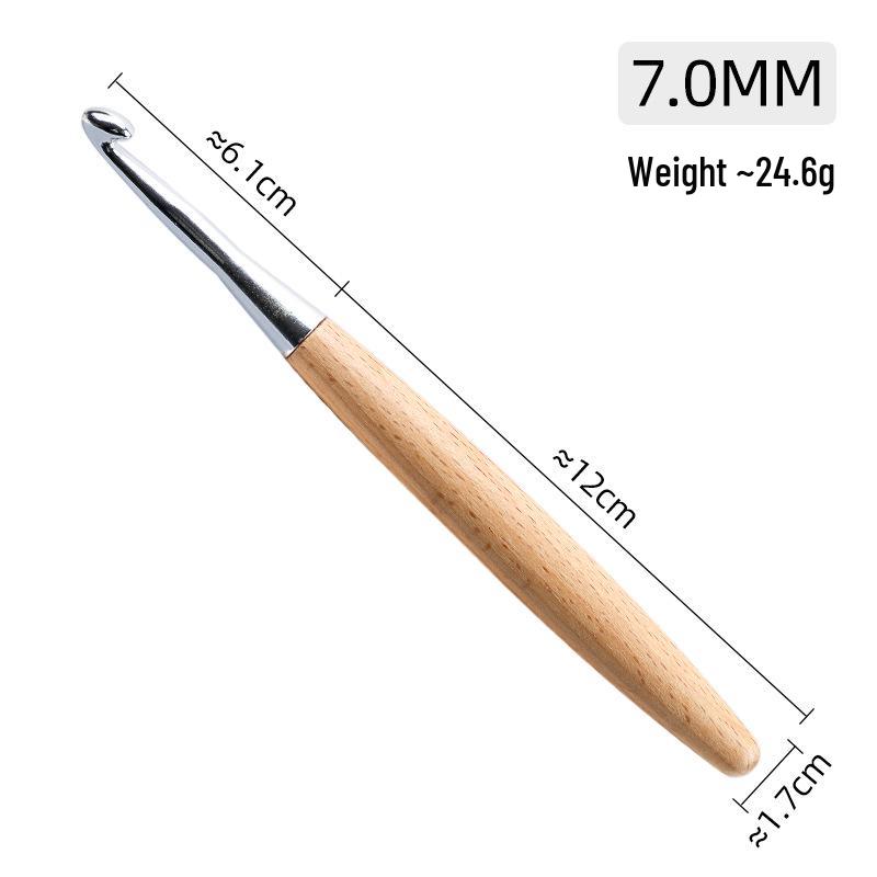 High-Quality Solid Wood Crochet Hook Set with Wooden Handles for Yarn and Sweater Knitting.