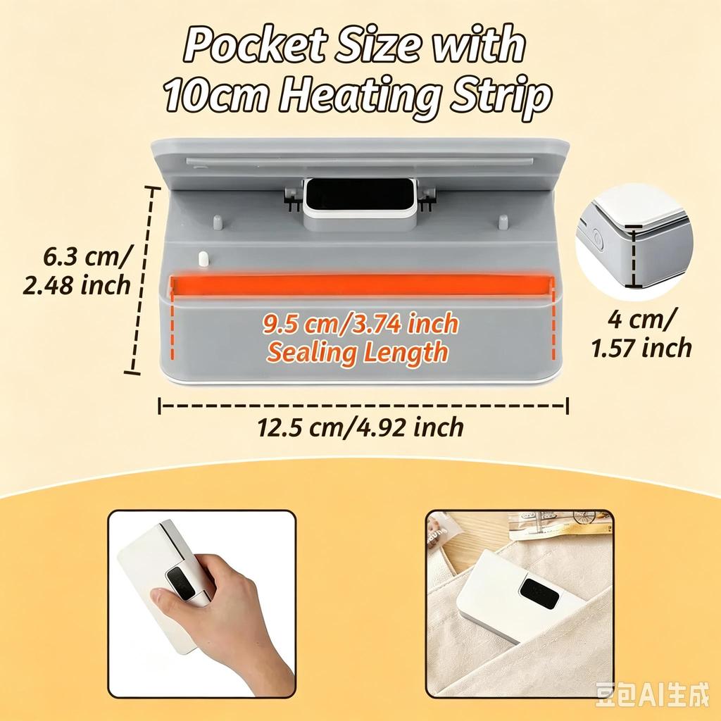 Portable USB Vacuum Sealer 6 Levels Food Saver Bags Sealer Machine
