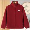 Plus Size Velvet Fleece Jacket: Loose Fit Lambswool Sweatshirt for Middle-Aged & Elderly