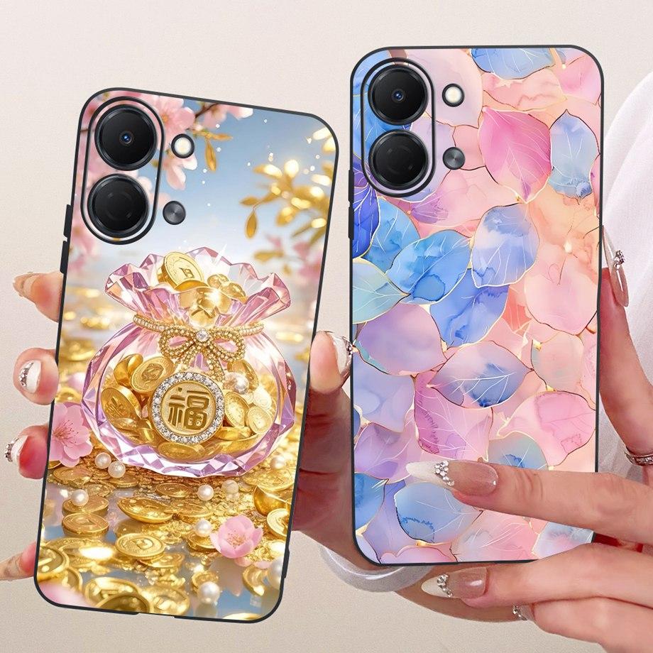 For Tecno Spark GO 3 KN3 Phone Case Soft Matte Silicone Cover Butterfly Dragon Cat Floral Design Bumper On Saprkgo GO3 Fundas