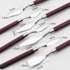 7-teiliges Kuchenpalette Messer Kunst Kleine Tonwerkzeuge Backen Mini-Ölspachtel für Dekoration DIY/Dekorationsdesign Kunststoff Holzgriff