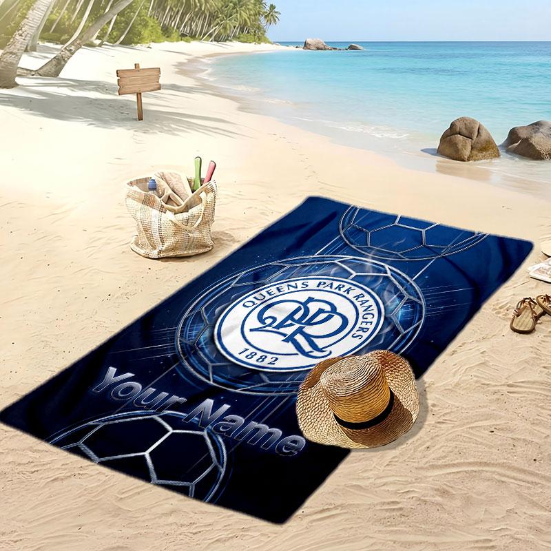 Queens Park Rangers FC Asciugamano da Spiaggia Stampato Personalizzato Logo Calcio Supporto Nome Testo Personalizzato Asciugamano Assorbente Per Sport Viaggio Regalo Speciale