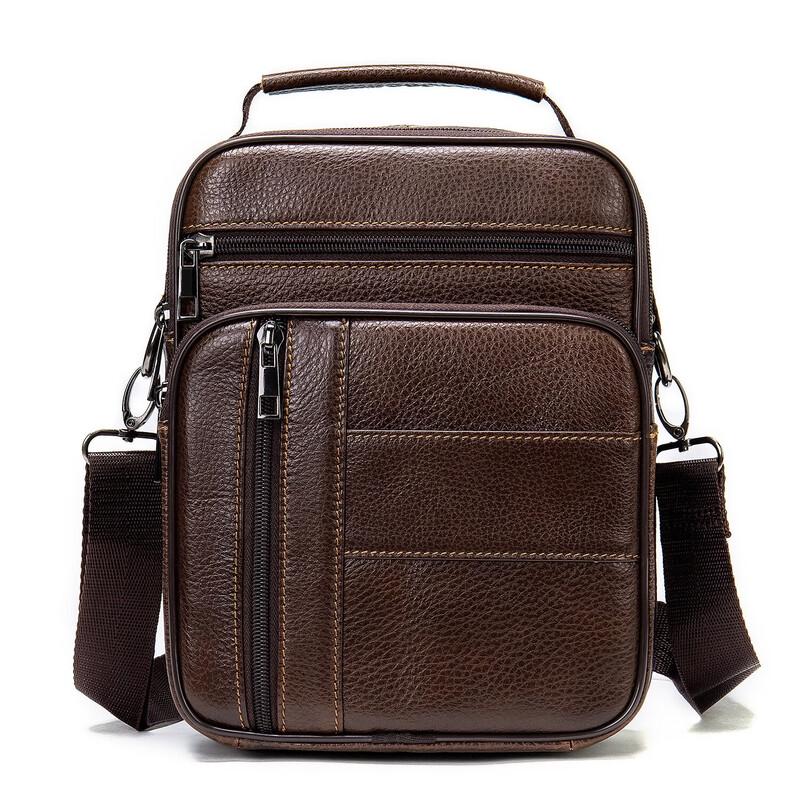 Li Shen Men's Vintage Leather Crossbody Bag