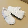 Kids White Sneakers Boys Girls Breathable Mesh Lining Soft Rubber Sole Casual Low Top Shoes Fall