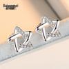 S925 Silver Pentagram Stud Earrings, Korean Style Star Jewelry, Christmas Gift for Women.