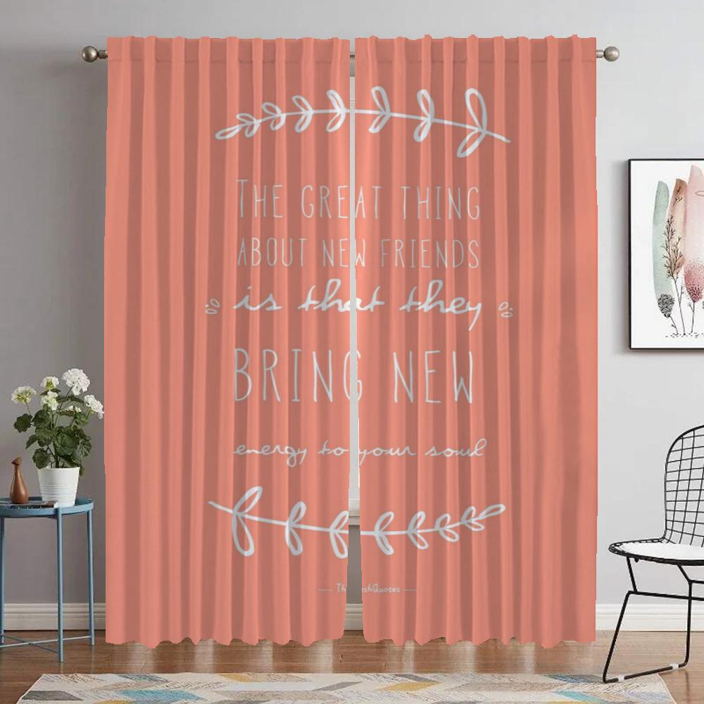Friends Elegant Room Curtains 2 Pieces Home Interior Curtains for Camera Shades Halloween Decoration Window Curtain Partition