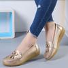 Spring Summer Breathable Casual Loafers For Women Platform Leather Comfort WedgeLadies Vulcanized Sneakers 44