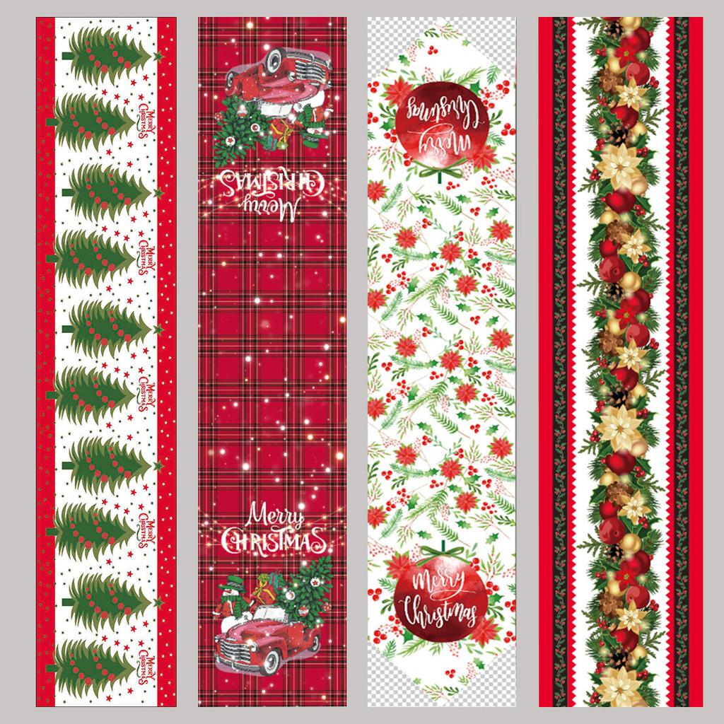 New Christmas table flag decoration, home kitchen imitation linen tablecloth Christmas table flag