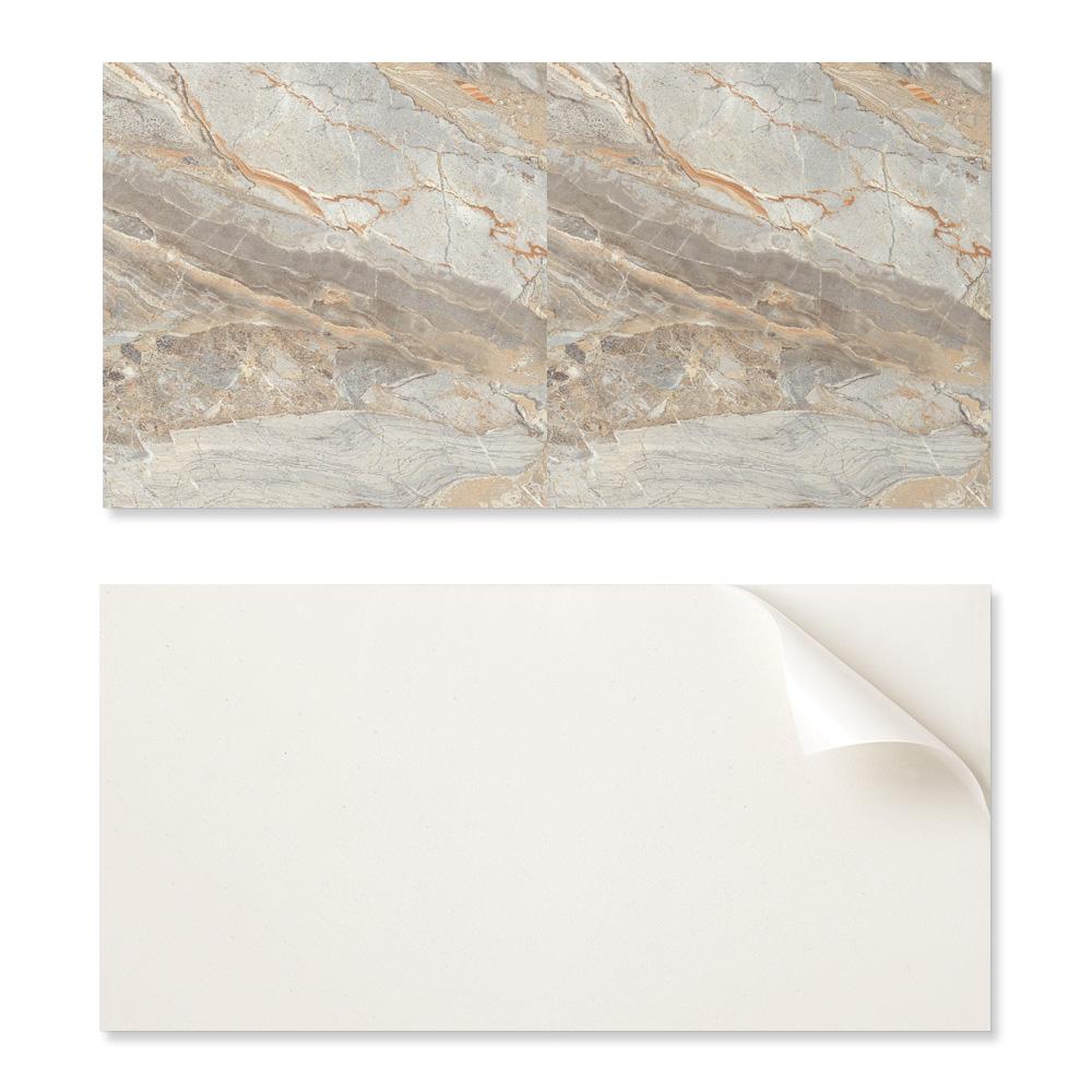 Printed Vinyl Wall Panel for Dining Room 120x60 cm Marble Pattern with Veins