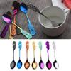1 Pc Stainless Steel Rose Spoon Flower Handle Coffee Tea Small Stirring Ice Cream Dessert Spoon Household Kitchen Supplies