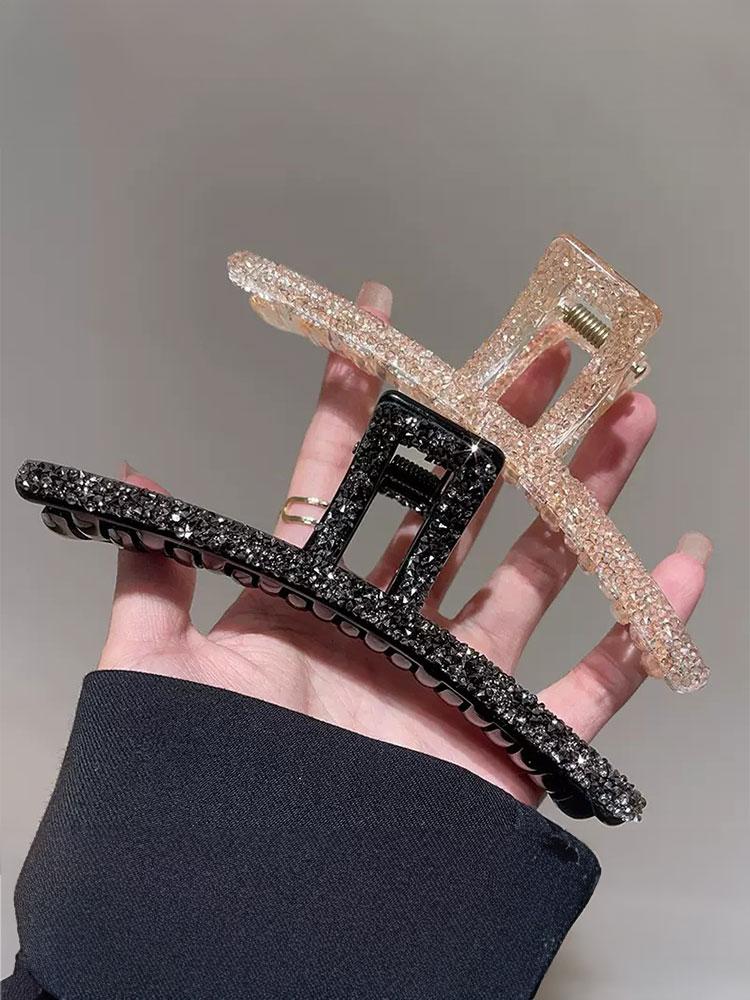 Pince à Cheveux de Luxe Noire à Strass Accessoire pour Cheveux pour Femmes