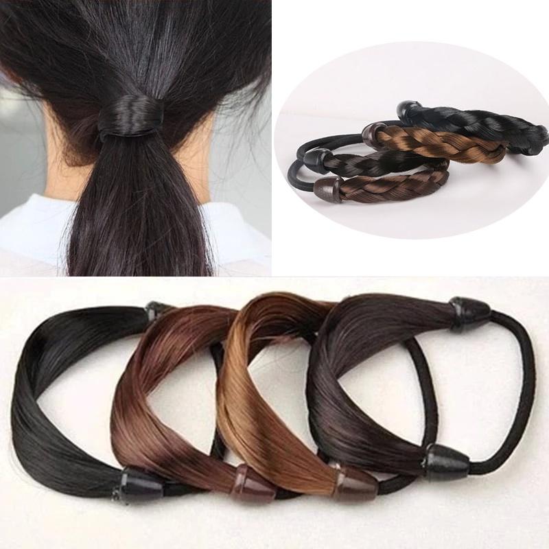 Twist Wig Braided Hair Band for Women Pigtail Type Rubber Bands Korean Style Hair Ring for Girl Hair Extension Ponytail Holder