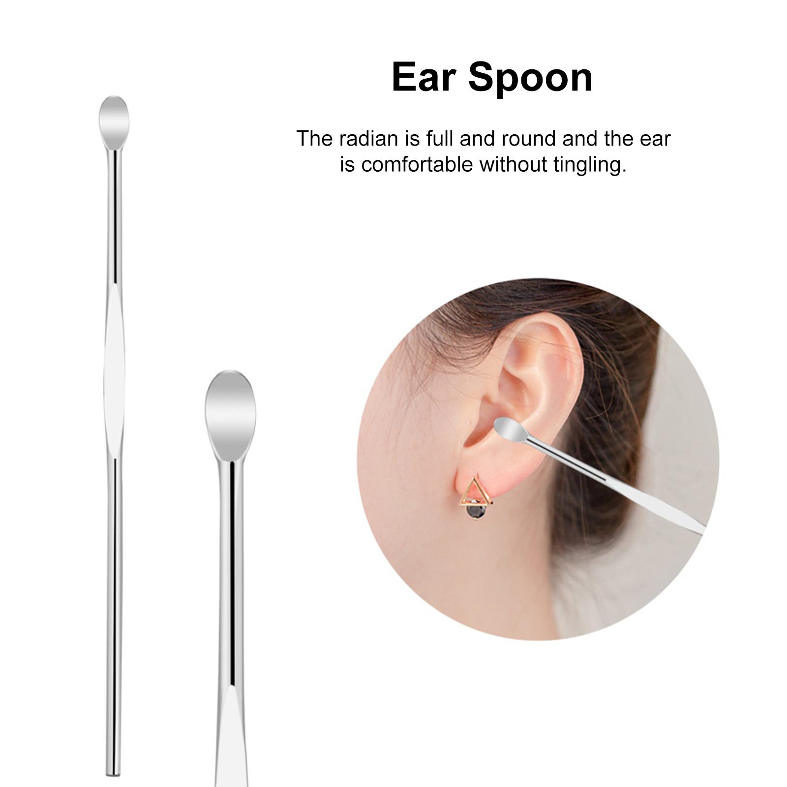 

10 шт., набор для удаления ушной серы, набор инструментов для чистки ушей из нержавеющей стали, набор инструментов для удаления ушной серы с мешочком для хранения