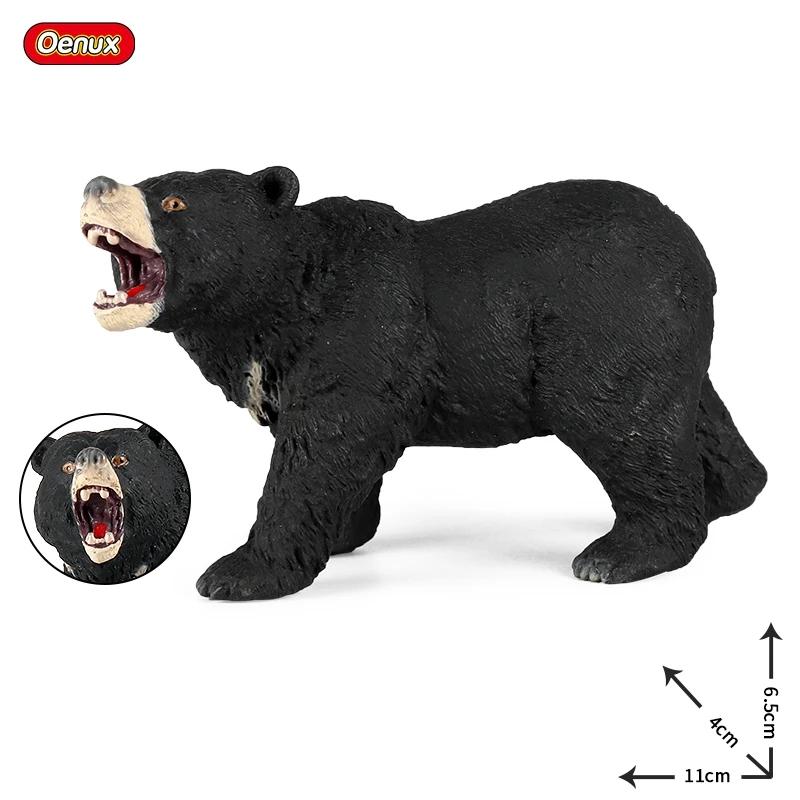 Oenux Simulation Wild Figurines Black Bear Wombat Raccoon Model Action Figures Forest Animals Toy Home Decoration Kids Education
