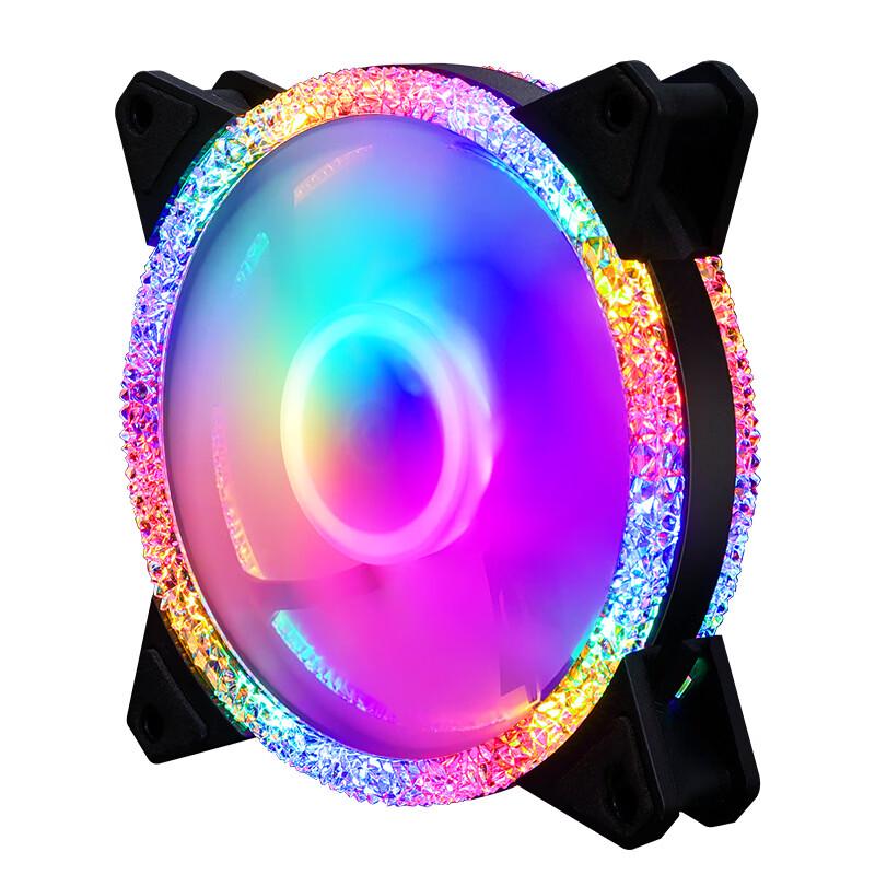 Ollymurs 12CM Star Diamond Silent Color-Changing PC Case Fan