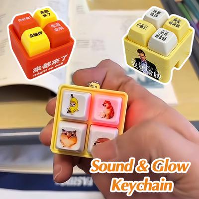 Funny Keychain Viral Sound Fidget Keychain Stress Relief Press Button Keychain Keyboard Keyring Make Sound Keychains