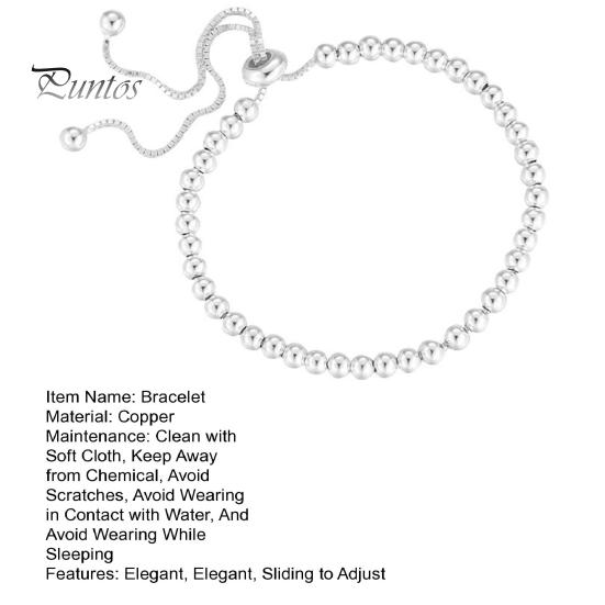 Bracciale Bolo con Perla Regolabile Bracciale Fatto a Mano con Perla d'Argento Scorrevole per Donna Bracciale a Catena in Lega Regalo per Anniversari Compleanni Natale
