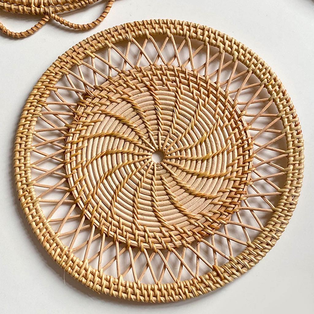 Hollowed Out Nordic Woven Wall Hanging Bamboo Woven Rattan Wall Basket Decor Delicate Workmanship Desktop Decoration