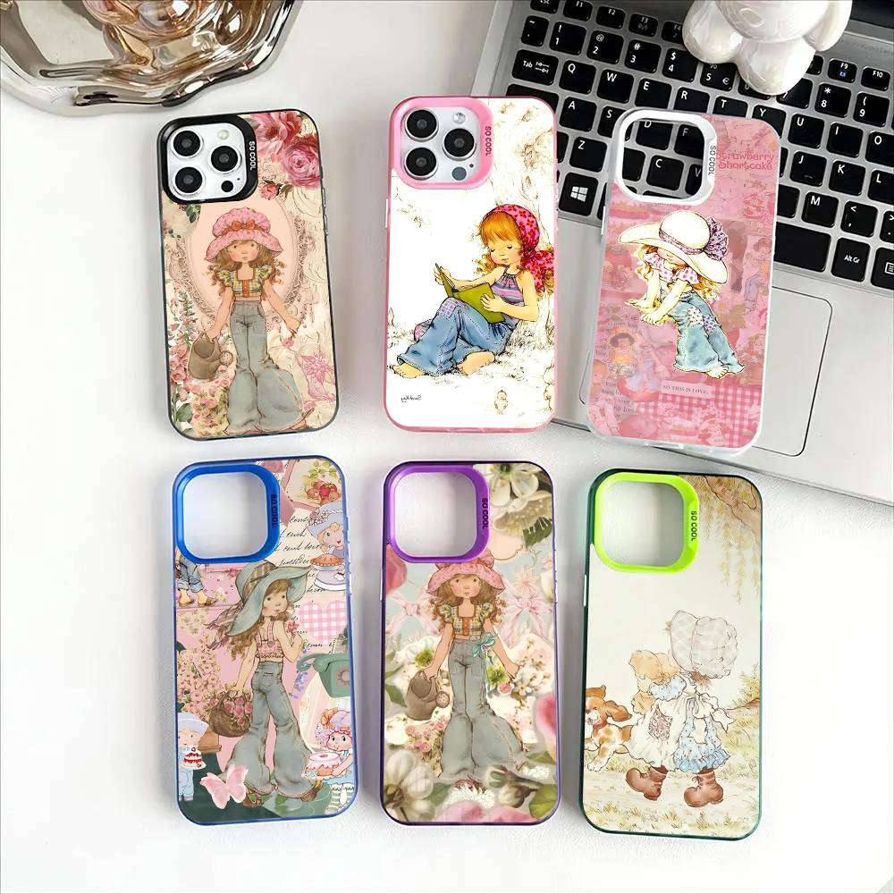 Sarah Kay Girls Cute Frosted Phone Case For IPhone 17 16 15 14 Plus 13 12 11 Pro Max X Xs XR Silver Hard Cover