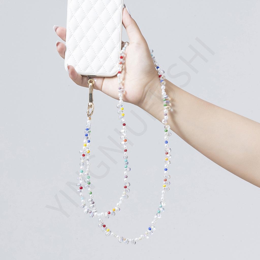Hot Sale Summer Bohemian High Sense Non-Fading Beaded Necklace Pendant Rice Bead Mobile Phone Necklace