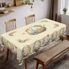 Easter Bunny Eggs Polyester Tablecloth for Table Decor Spring Watercolor Floral Plants Butterfly Table Cloth Easter Decorations