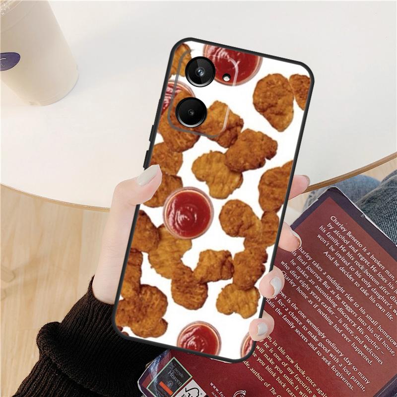 French Fries Burger Pizza Case For Realme GT 7 Pro GT 6T 6 5 C55 C53 C51 C21Y C25S C61 C67 C75 10 11 12 13 14 Pro Plus