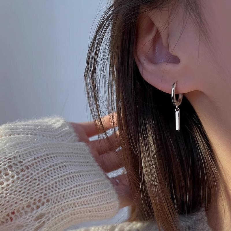 Small and Versatile Simple and Cool Style Small Square Earrings for Women
