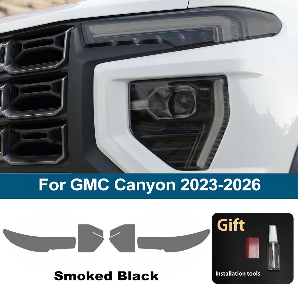 

Premium TPU PPF for GMC Canyon 2026-2026 High-Gloss Smoke Black Pre-Cut Headlight Cover Anti-Scratch Protective Vinyl Wrap Kit For Canyon 23-26 SMK