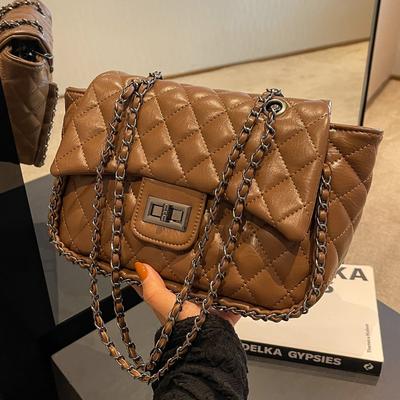 Rhombus Chain Bag Women'S Large-Capacity Autumn High-End Feeling Foreign Style Shoulder Messenger Bag