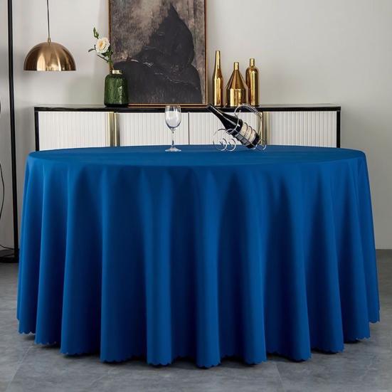 Round Polyester Tablecloth Elegant Solid Color Fabric Table Cloth Decorative Table Cover for Parties Weddings 71" -118
