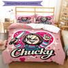 3pcs Chucky Bedding Set Duvet Cover Closure Includes 1 Duvet Cover & 2 Pillowcases, Soft and Comfortable for All Seasons.