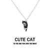 Cute Cartoon Cat Pendant Necklace For Women Metal Chain Choker Couple Friendship Party Jewelry Gift
