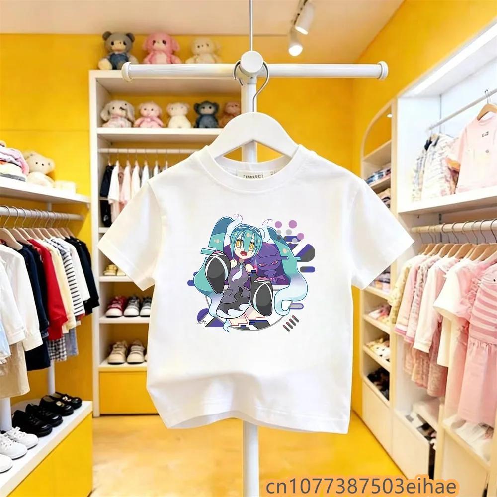 Hatsune Miku Future MIKU Line Collaboration Pure Cotton Short Sleeve Printed T Shirt New Casual Unisex Clothing For Boys Girls