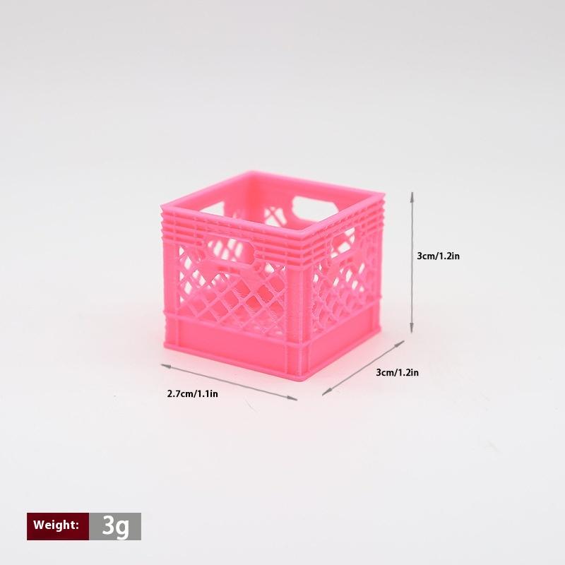 1 Piece 1:12 Dollhouse Miniature Handheld Beer Frame Model Food Storage Basket Kitchen Decor Toy Doll House Accessories