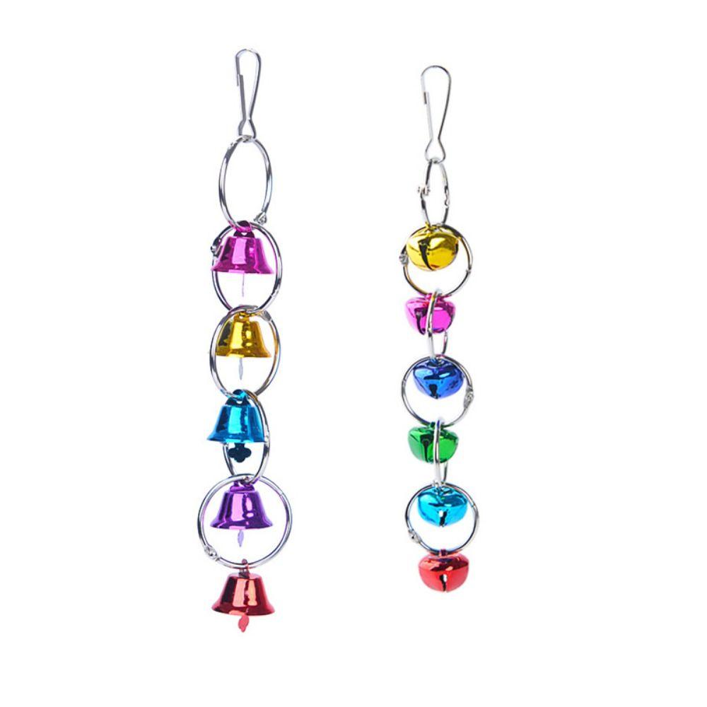 Metal Bird Ring Bell Hanging Parakeet Chew Toy Parrot Hanging Swing Chain Toy  Playing